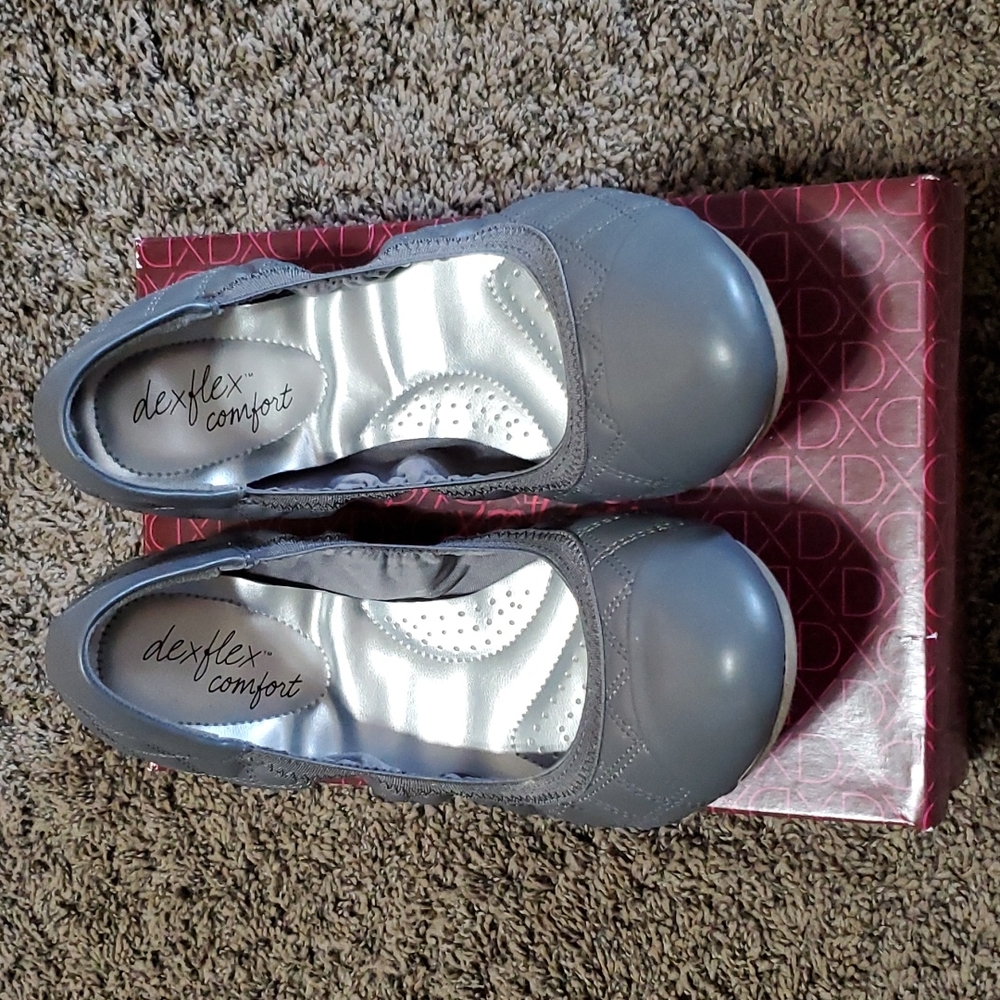Dexflex Comfort Claire Quilted Grey Flats
